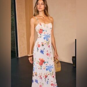 Commense semi sheer Floral Maxi Dress - Multicolor